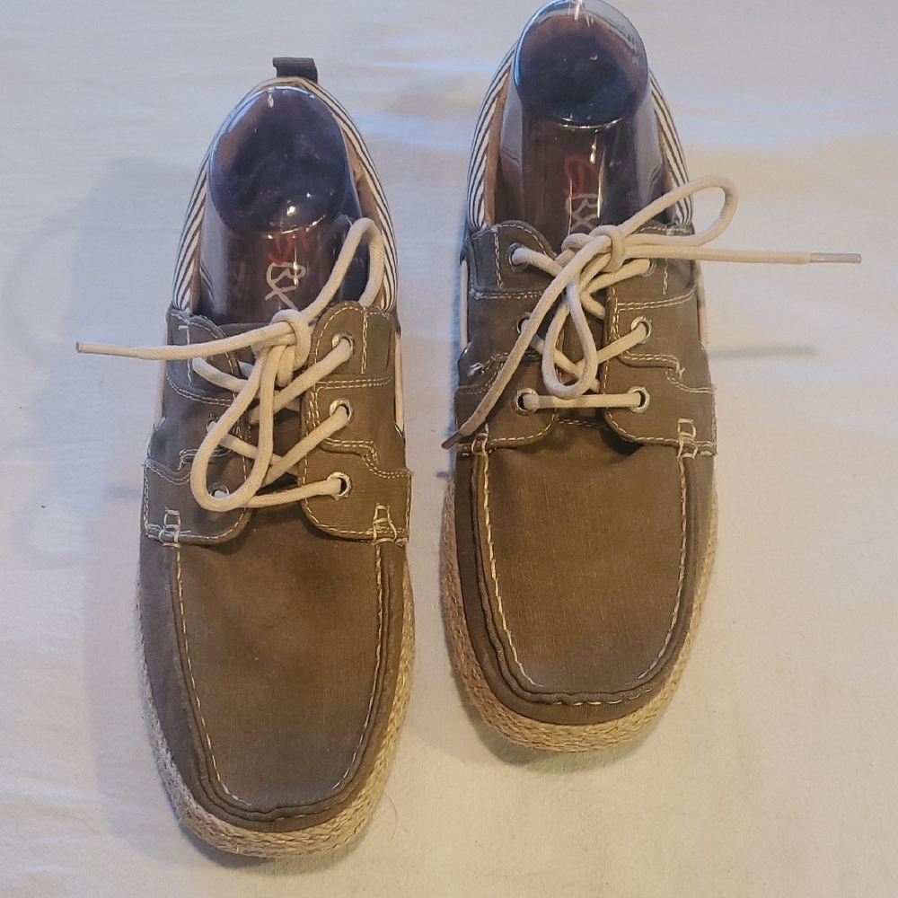 GBX Sestro‎ Espandrilles Men's Casual Tie Boat Sz. 10 Shoes - Tan